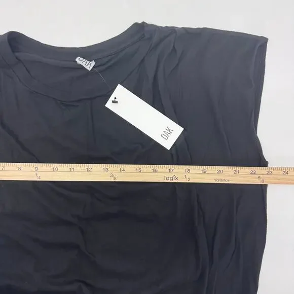 Bundle OAK Side Pleat Box Maxi Dress & Tube Tee Black Cotton XS/S Basic Neutral - Picture 7 of 12